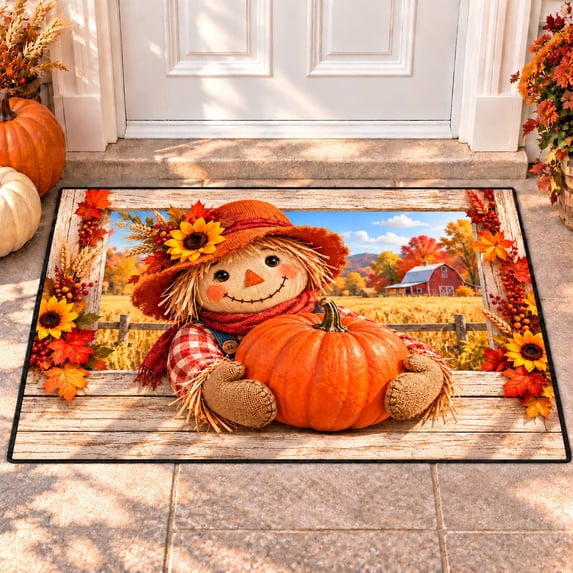 CZBZ 3D Fall Thanksgiving Rug, Washable Rectangular Welcome Doormat, 8 ...