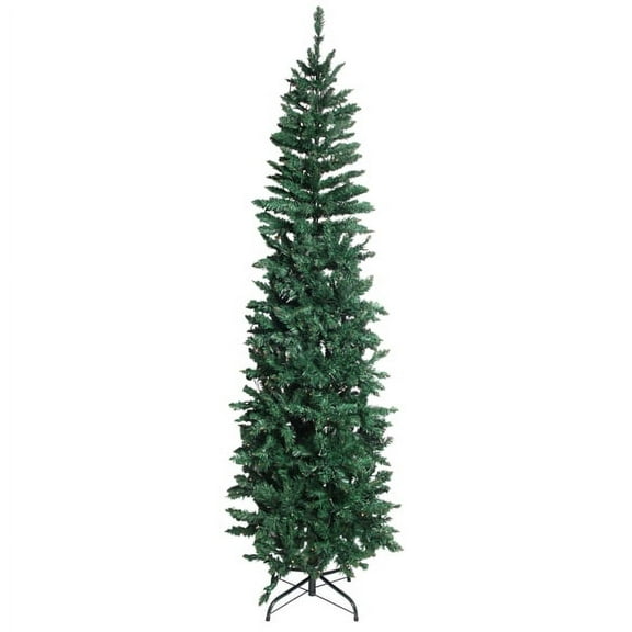 CZBZ 6.5FT Christmas Tree, Artificial Christmas Tree with White PVC 719 Branches, Quick-Assembly Hinged Design, Full Artificial Xmas Tree for Winter Holiday Christmas Party Décor, Metal Stand