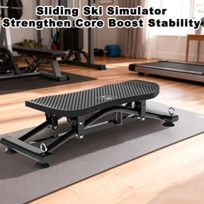 CZBZ Compact Sliding Ski Simulator with Resistance Bands, 300 LBS Capacity Non-Slip Ski Trainer for Home Gym, Full Body Cardio Workout for Core, Legs & Arms