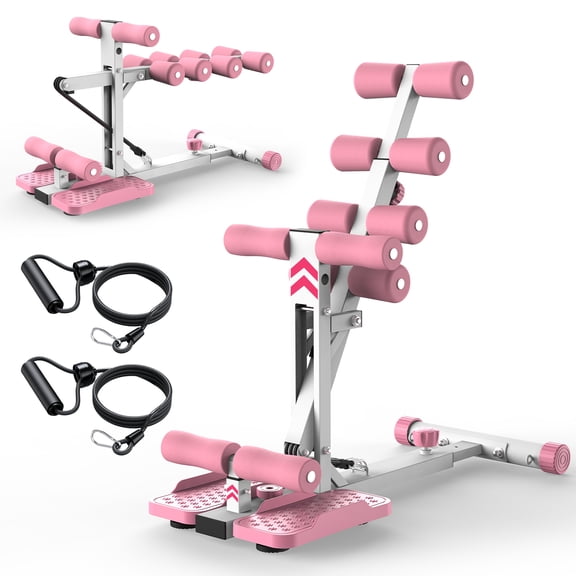 CZBZ Foldable Squat Machine for Home Gym, Women Deep Squat Assist Trainer with Resistance Bands, Glute & Leg Workout Machine for Butt, Thigh, Core & Lower Body Training, 300LBS Capacity, Pink
