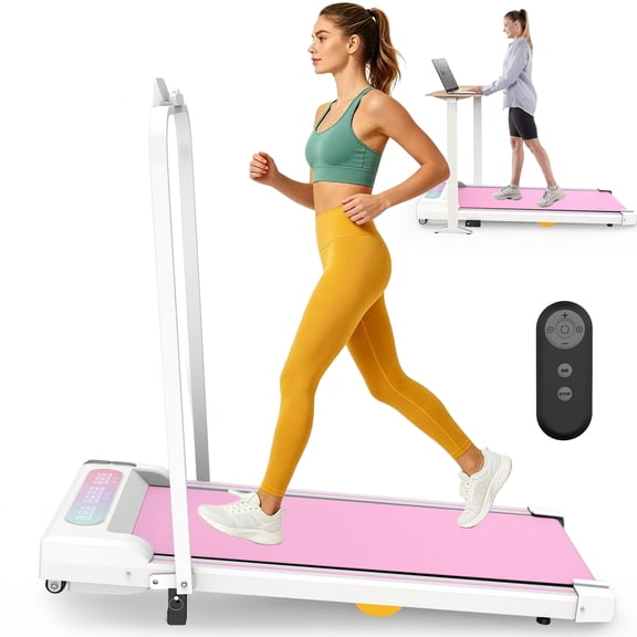 CZBZ Under Desk Treadmill with Incline, 2 in 1 Walking Pad with Handle, Remote Control & LED Display, 2.5HP Motor 265LBS Capacity, Portable Walking Jogging Machine for Home Office Use