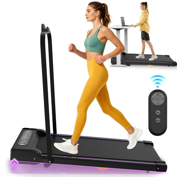 CZBZ Under Desk Treadmill with Incline, 2 in 1 Walking Pad with Handle, Remote Control & LED Display, 2.5HP Motor 265LBS Capacity, Portable Walking Jogging Machine for Home Office Use