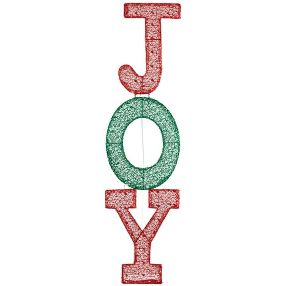 CZBZ Outdoor Christmas Yard Decorations, 39in Lighted JOY Letter Sign Christmas Yard Decorations, Pre-lit 2D Letter Display with 45 LED Warm Lights and Stakes for Xmas Outdoor Holiday Indoor Decor