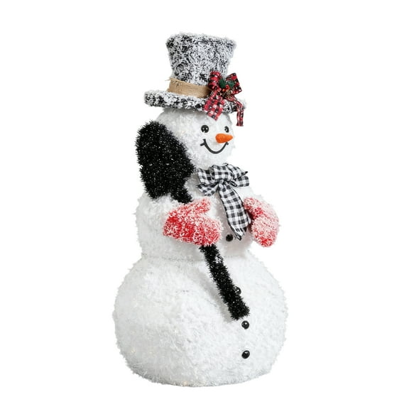 CZBZ Outdoor Christmas Yard Decorations, 3FT Lighted Snowman Holding Spade Christmas Decorations, Pre-lit Holiday Decor with 110 Warm White LED Lights for Xmas Outdoor Indoor Decor