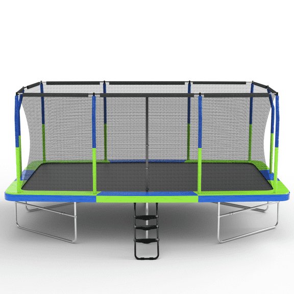 CZBZ Rectangle Trampoline, 10 x 17FT Rectangular Trampolines with Enclosure Net for Kids Adults, Heavy-Duty Outdoor Large Trampoline with Weather-Resistant Galvanized Frame, Birthday Gifts