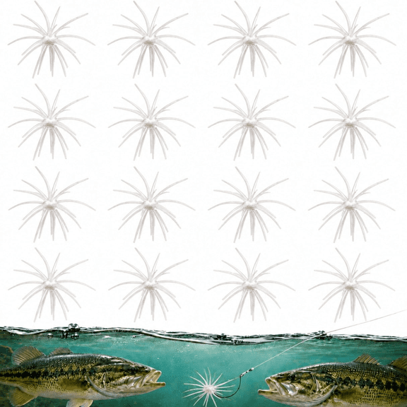 CZBZ Sea Urchin Baits for Bass Fishing 16 Pack, 1.5" Floating Soft Urchin Lure with Reflective Glitter, Durable TPE Creature Swimbait for Bass, Trout, Pike and Perch