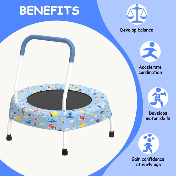 CZBZ Toddler Trampoline for Kids, Mini Trampoline with Handle, Indoor Trampoline for Kids Ages 1-6, Small Rebounder Trampoline, Round Trampoline for Boy Girl Gift, Easy to Assemble