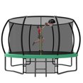 thumbnail image 1 of CZBZ Trampoline, 12FT 14FT 16FT 15FT Outdoor Trampoline for Kids and Adults with Enclosure, Basketball Hoop, Ladder, Pumpkin Trampolines with Curved Poles Heavy Duty Trampoline Anti-Rust Coating, 1 of 7