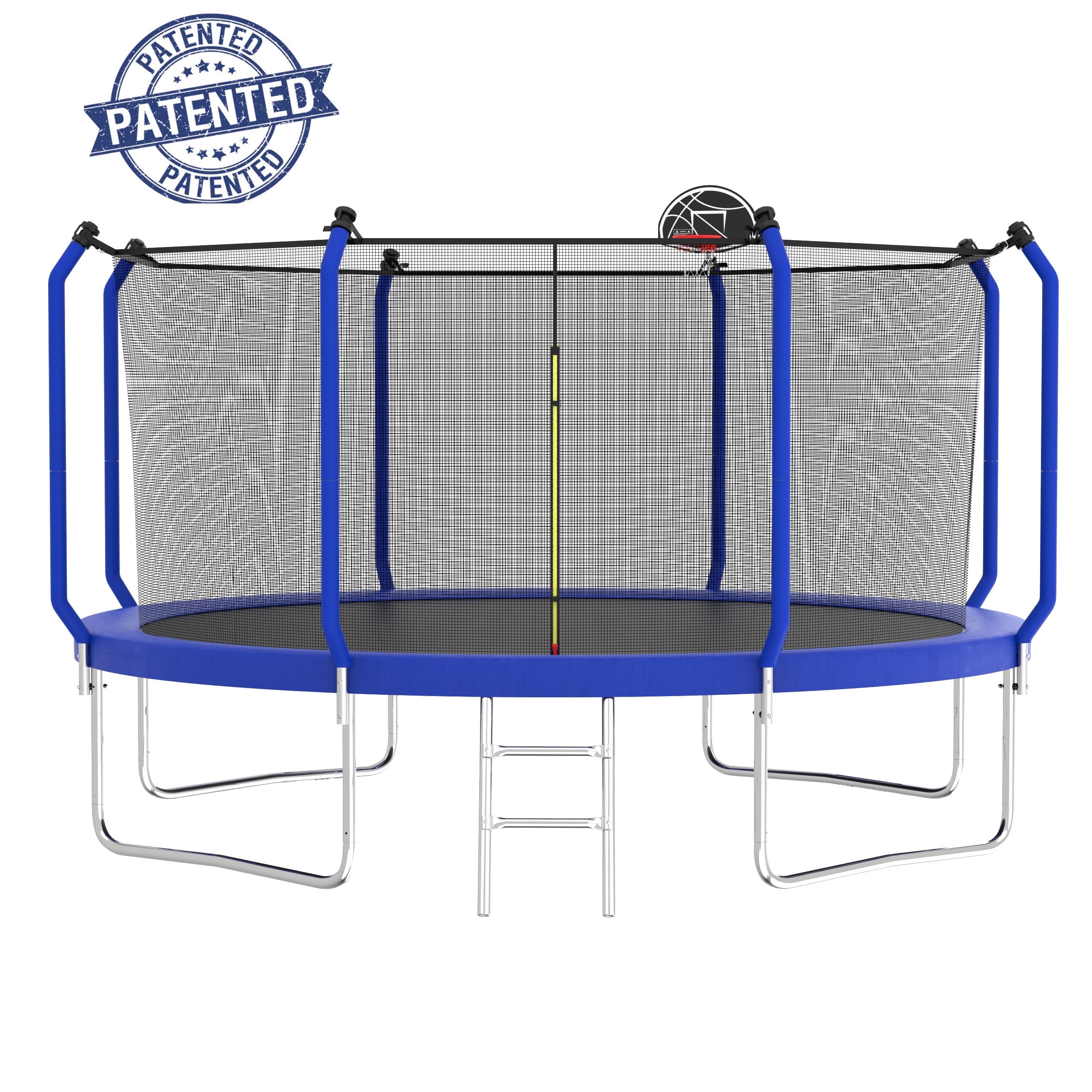CZBZ Trampoline, 14FT Trampolines with Enclosure Net for Kids and Adults, 1320LBS Outdoor Trampoline with Basketball Hoop, Ladder and AntiRust Coating Round Backyard Recreational Trampoline