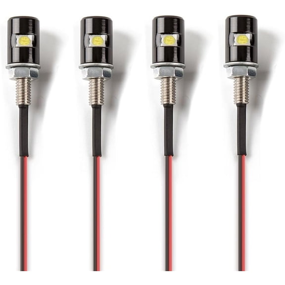 CZC AUTO Aluminium Lighted License Plate Bolts White Waterproof LED Bulb (4Pack)