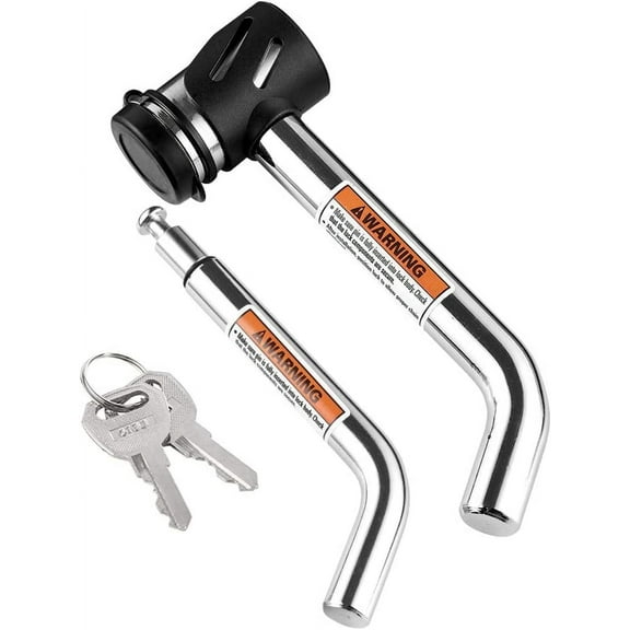 CZC AUTO Dual Bent Pin Receiver Lock 1/2" and 5/8" Dia for Class I II III IV 1-1/4" 2" and 2-1/2" Receiver