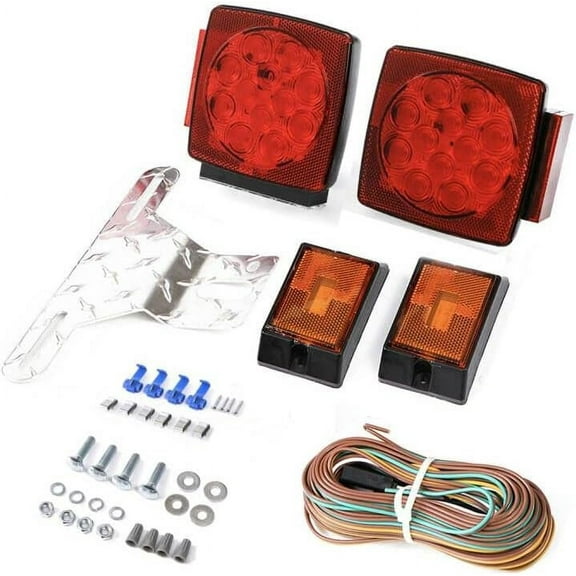 CZC AUTO LED Trailer Lights Kit 12V Dot Certified Waterproof Tail Light Set Red with Wiring Harness