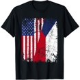 thumbnail image 1 of CZECH REPUBLIC American Flag | Men Women Kids | CZECH T-Shirt, 1 of 4