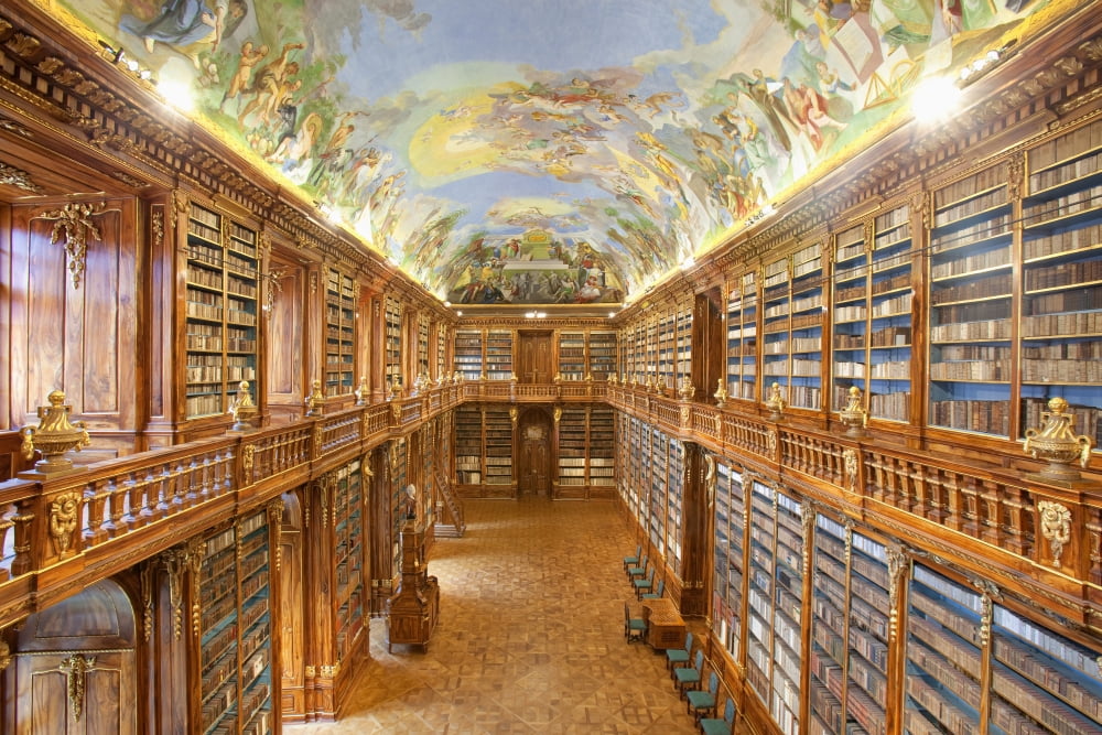 CZECH REPUBLIC PRAGUE STRAHOV MONASTERY LIBRARY - THE PHILOSOPHICAL HALL Canvas Art - Panoramic Images (27 x 9)