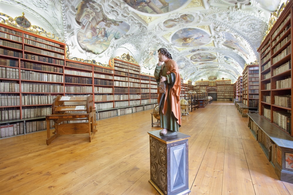CZECH REPUBLIC PRAGUE STRAHOV MONASTERY LIBRARY - THE THEOLOGICAL HALL Canvas Art - Panoramic Images (27 x 9)