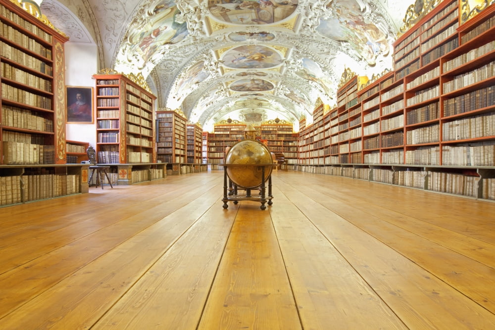 CZECH REPUBLIC PRAGUE STRAHOV MONASTERY LIBRARY - THE THEOLOGICAL HALL Canvas Art - Panoramic Images (27 x 9)