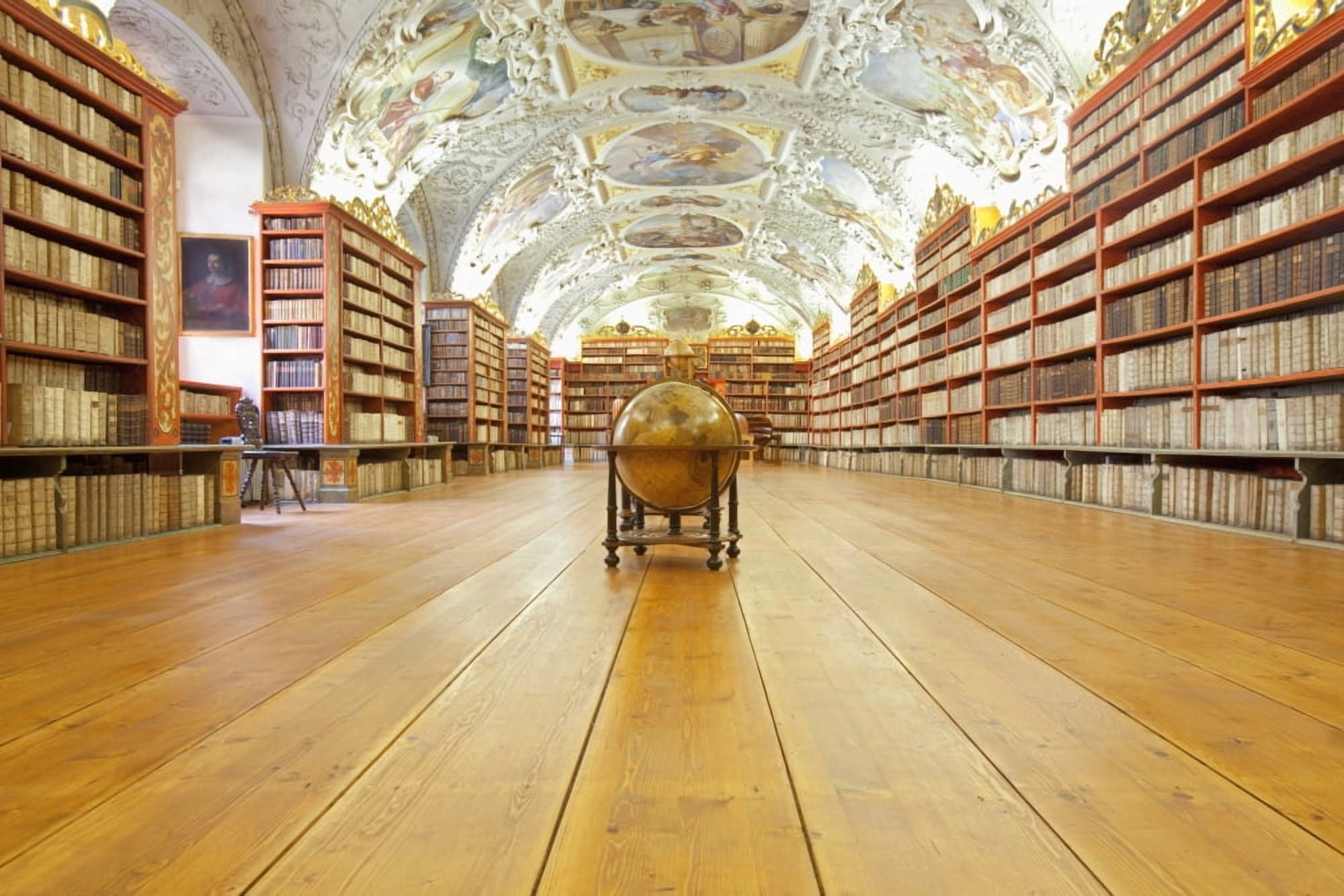 CZECH REPUBLIC PRAGUE STRAHOV MONASTERY LIBRARY - THE THEOLOGICAL HALL Canvas Art - Panoramic Images (36 x 12)