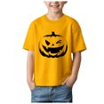 thumbnail image 1 of CZGDER Halloween Shirts for Kids Boys Short Sleeve, Toddler T Shirts Tops, Print Cute Casual Tee, Yellow 2-3 Years, 1 of 4