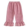 thumbnail image 1 of CZGDER Kids Toddler Girls Ruffle Flare Pants Casual Gingham Plaid Seersucker Pants Elastic Waist Loose Bottoms Trousers, Red Size 2-3 Years, 1 of 7