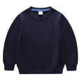 thumbnail image 1 of CZGDER Sweatshirt for Girls Toddler Infant Crewneck Thin Long Sleeve Cotton Pullover Tops Kids Solid, Navy Size 18-24 Months, 1 of 7