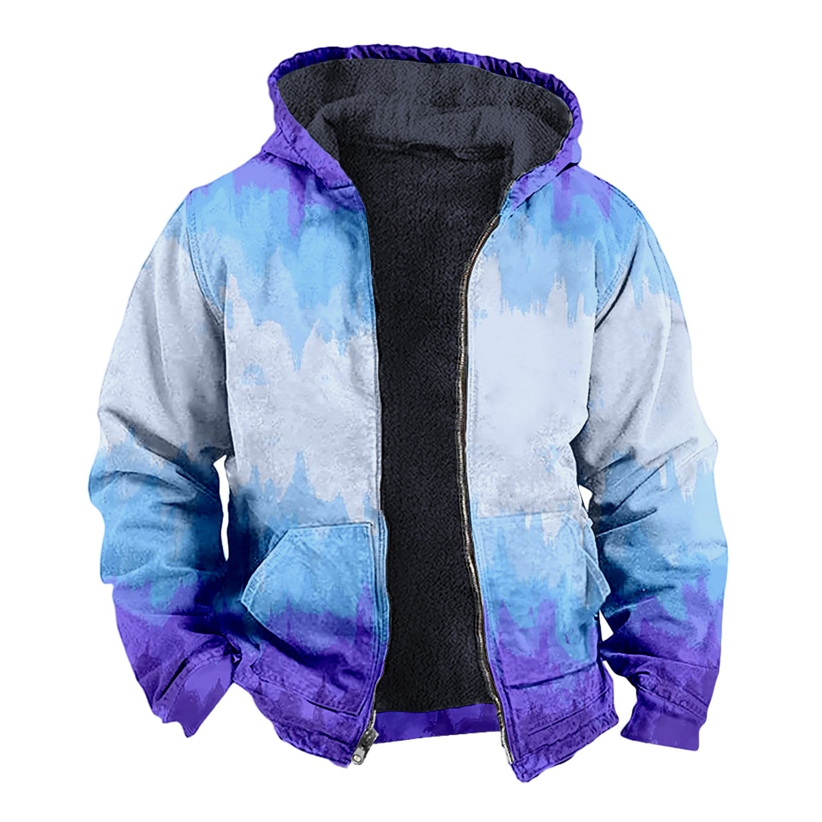 CZHGKM Jackets Coat Mens Autumn and Winter Tie Dye Printed Jacket ...