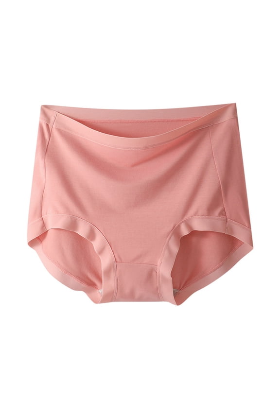 Womens Sexy Panties Women High Waist Feel Cotton Crotch Seamless Solid Color Breathable High Elasticity Large Size Briefs Pink L2