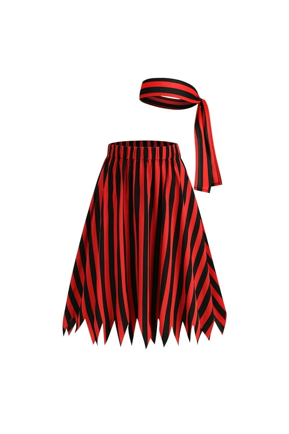 Womens Skirts Women's Belt Black Red Stripe Irregular Hem Skirt Women Golf Skirt Red