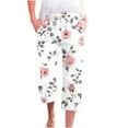 thumbnail image 1 of CZHJS High Waist Comfy Boho Summer Beach Pant Women Floral Printing Capris Hiking Pants for Ladies Pencil Pants Capri Yoga Leggings Compression Pants Workout Tights, 1 of 5