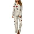 thumbnail image 1 of CZHJS Valentine's Day Pajamas for Women Plus Size Womens Long Sleeve Party Holiday Loungewear Pajama Wide Leg Pants and Button Down Collared Shirts Sets2 Piece Pj Sets Matching Outfits, 1 of 7