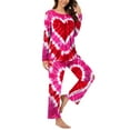 thumbnail image 1 of CZHJS Valentine's Day Womens Pajamas for Women Set Long Sleeve Festival Party Holiday Loungewear Matching Outfits Pj Sets Plus Size Pajama Wide Leg Pants and Scoop Neck Shirts Sets&nbsp; 2 Piece, 1 of 7