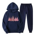 thumbnail image 1 of CZHJS Women's 2 Piece Tracksuit Set Clearance Solid Color Long Sleeve Crewneck Cropped Tops Elastic Waisted Sweatpants with Pokcets Lounge Set Comfy Casual Loose Fall Clothes Sport Wear Jogger, 1 of 2
