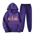 thumbnail image 1 of CZHJS Women's 2 Piece Tracksuit Set Clearance Solid Color Long Sleeve Crewneck Cropped Tops Elastic Waisted Sweatpants with Pokcets Lounge Set Comfy Casual Loose Fall Clothes Sport Wear Jogger, 1 of 2