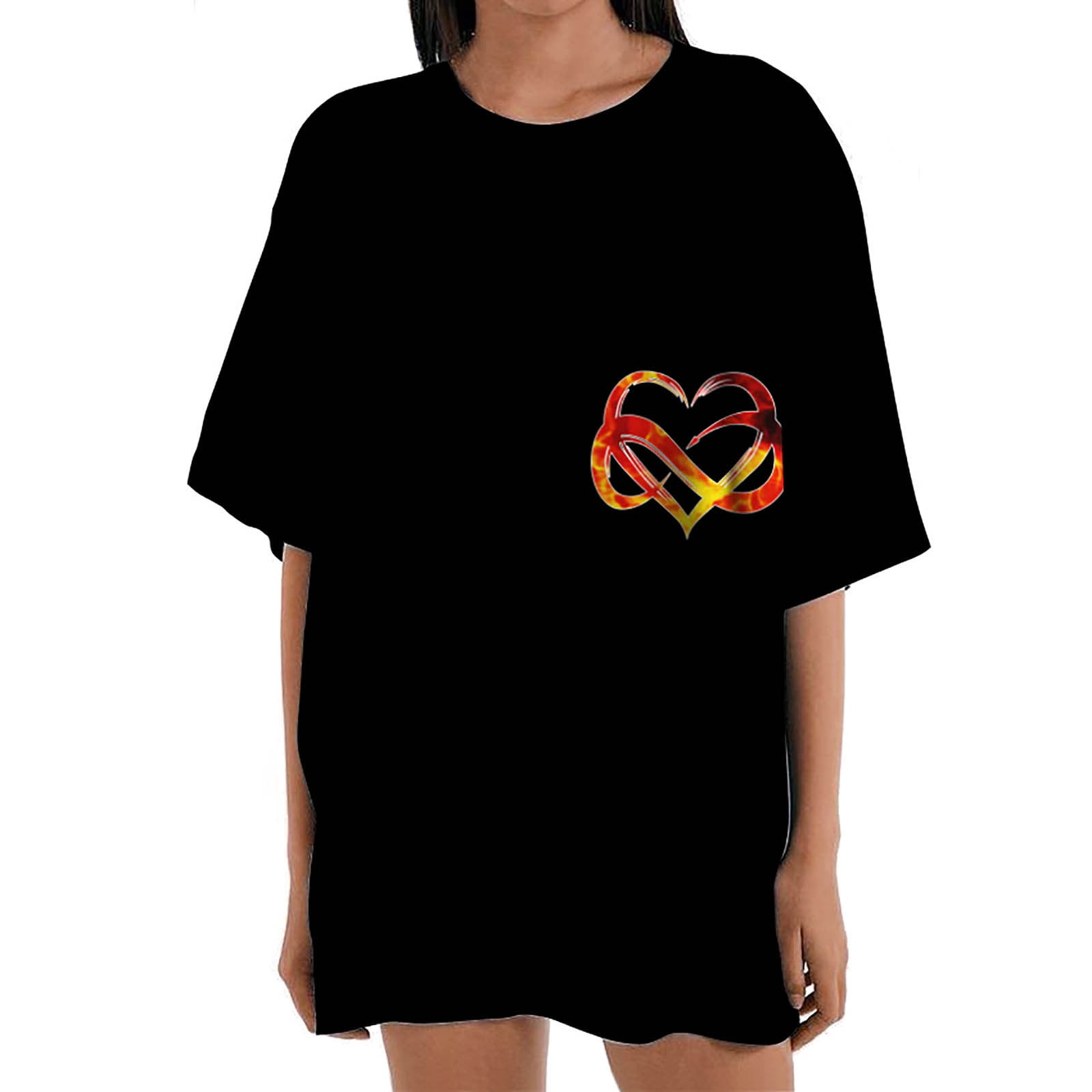 CZHJS Women's Oversized Tees Round Neck T Shirts 2023 Fashion Clothing