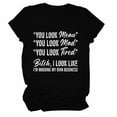 thumbnail image 1 of CZHJS Women's Short Sleeve Cute Tops Mama Gift Clearance Mother's Day Tunic to Wear with Leggings Ladies Spring Tops Summer Vintage Shirts Crewneck You Look Mama Funny Letter Printed Black L, 1 of 3
