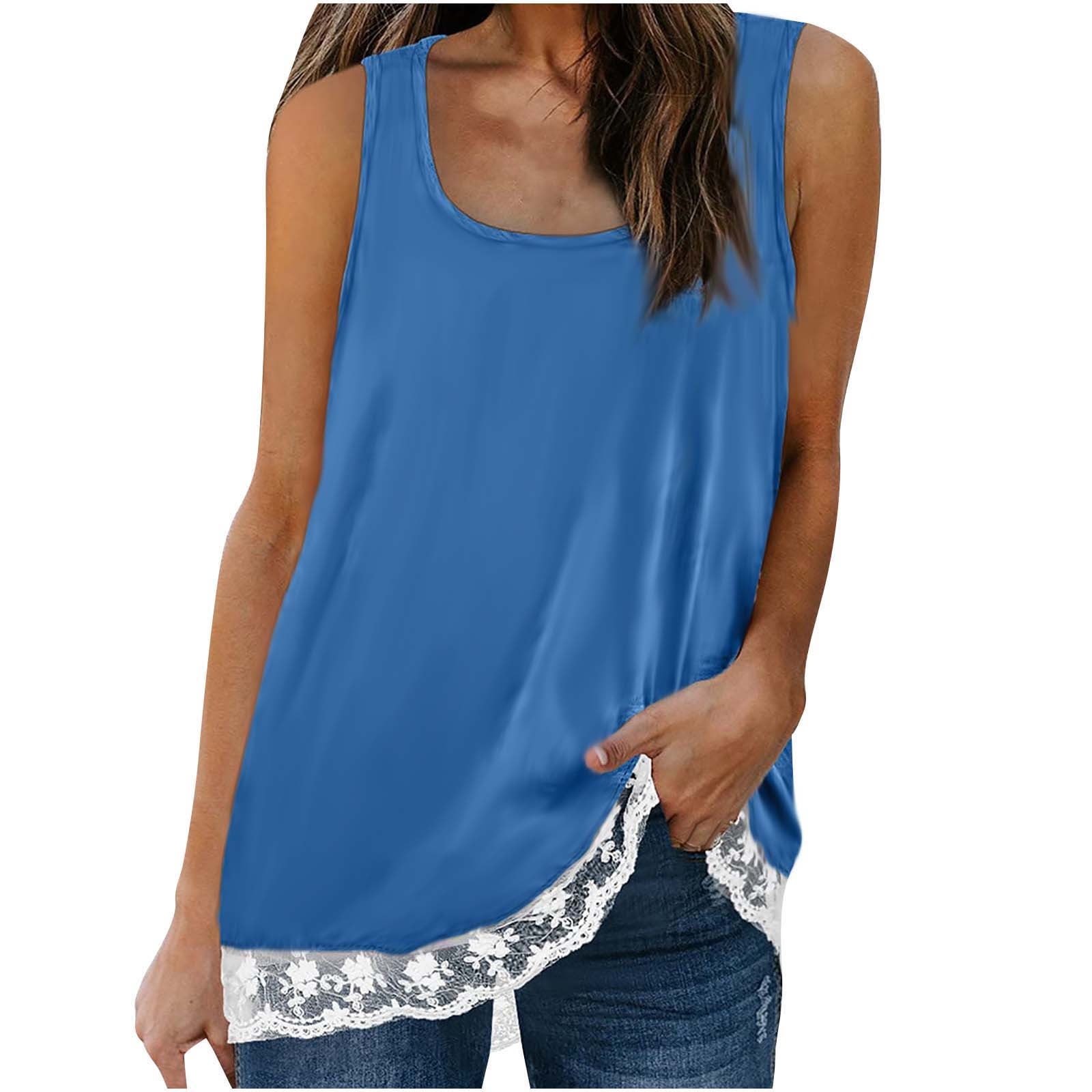 CZHJS Women's Sleeveless Elegant Flowy Tops Clearance Summer Vintage