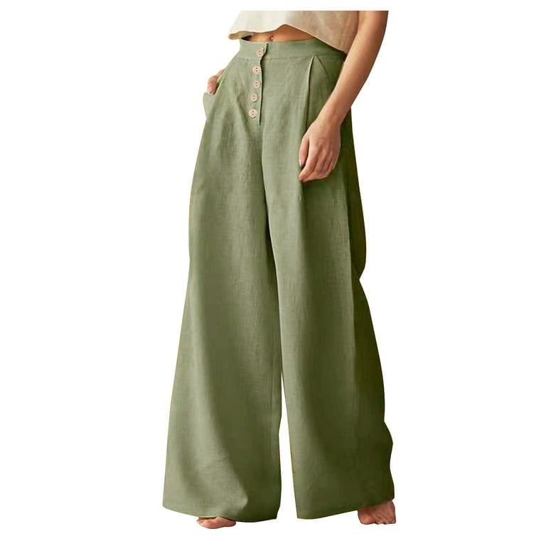 CZHJS Women's Solid Color Pants Clearance Baggy Slacks Comfy