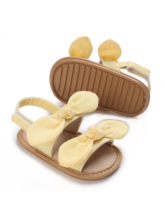 18 Month Shoes Sandals Girls Baby Girls Sandals Summer Shoes Outdoor First Walker Toddler Girls Shoes For Summer Yellow 6-12 Months