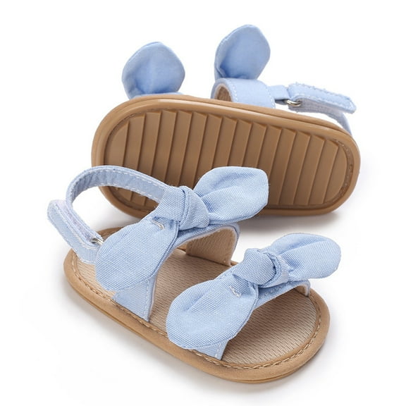 CZHQWE Baby Girls Shoes Baby Girl Sandals 12-18 Months Baby Girls Sandals Summer Shoes Outdoor First Walker Toddler Girls Shoes For Summer Light Blue 0-6 Months