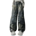 thumbnail image 1 of CZHQWE Boys Pants Boys Clothes Size 8 Boys Jeans Baggy Straight Leg Elastic Waist Loose Denim Pants With Pockets 9-10 Years, 1 of 9