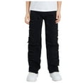 thumbnail image 1 of CZHQWE Boys Pants Jeans For Boys 14-16 Boys Jeans Baggy Straight Leg Elastic Waist Loose Denim Pants With Pockets 13-14 Years, 1 of 7