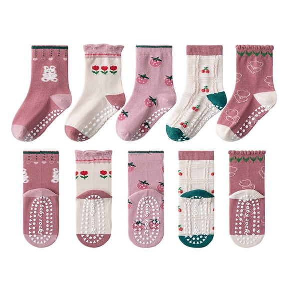 CZHQWE Boys Socks 3T Socks Girls Non Slip Grip Ankle Socks With Non Skid Soles For Toddlers Kids Boys Girls 1-3 Years Multi Pcs