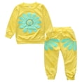 thumbnail image 1 of CZHQWE Fall Toddler Girl Clothes 6 Month Girl Clothes Toddler Girl Clothes Fall Outfits Long Sleeve Sweatshirt Tops + Pants Set 18-24 Months Yellow, 1 of 7