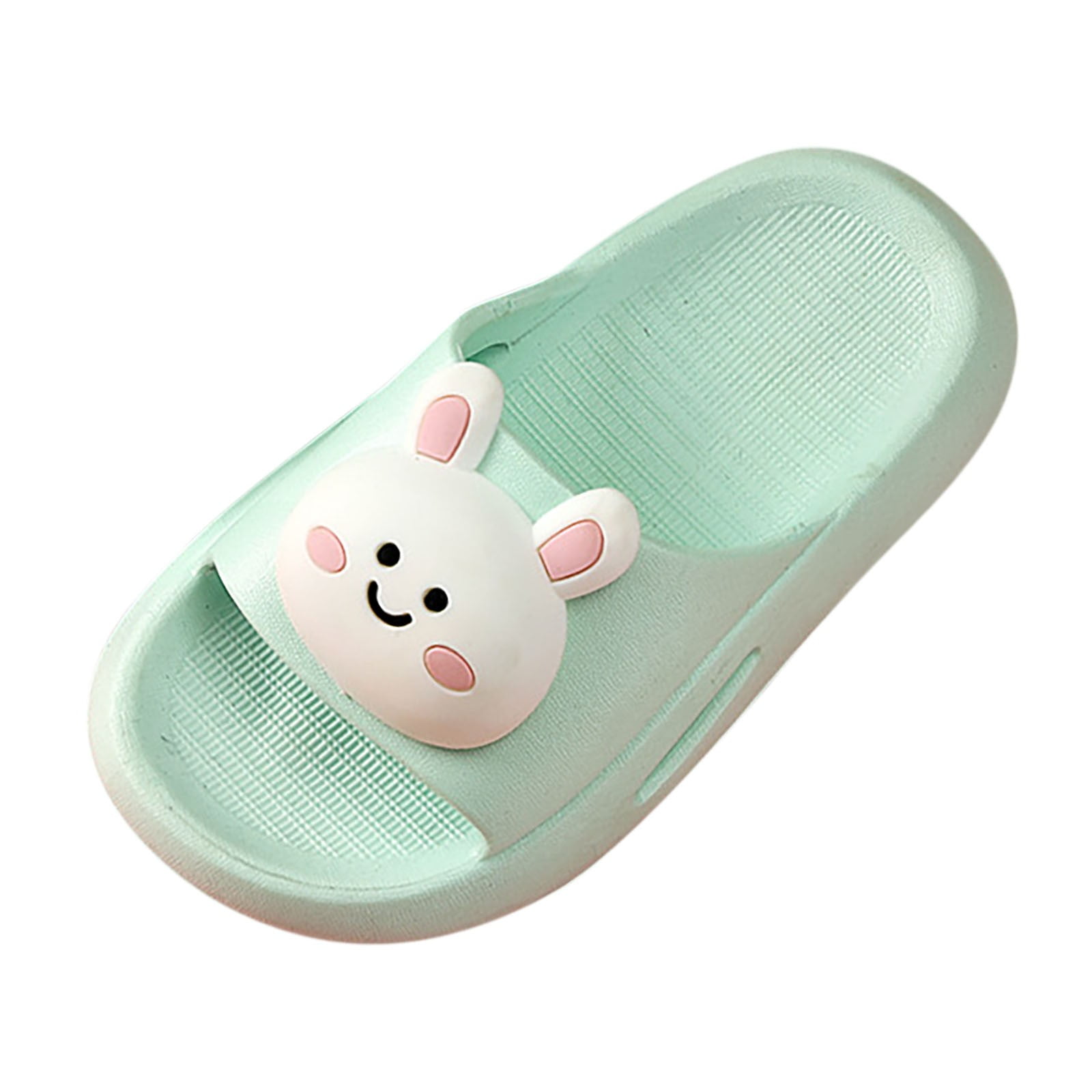 Girls Slippers Girls White Sandals Bunny Toddler Slides Slipper Unisex Child Boys & Girls Slide Sandals For Kids Flip Flops Comfy Shower Slippers Beach Garden Shoes Light Blue 3.5-4 Years