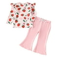 thumbnail image 1 of CZHQWE Girls Summer Outfits Girls 2T Clothes Girl Clothes Set Little Girl Top Pants Girl Outfit Red 2-3 Years, 1 of 4