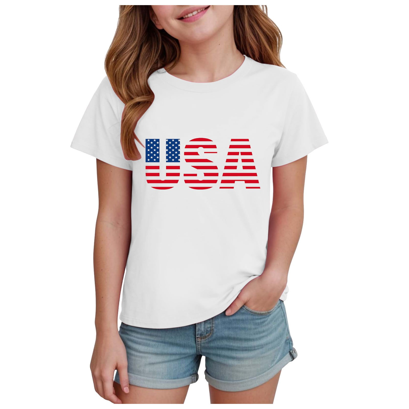 Young Girls Pure White Knit Sleeveless Casual Cute T-Shirt | 4Y - 7Y
