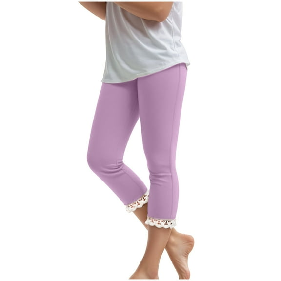 CZHQWE Kid Clothes Girls Size 6 Leggings Girls Leggings Polyester Leggings For Toddler Girls Pants Stretchy Baby Girl'S Pants Infant Basic Leggings Light Purple 3-4 Years
