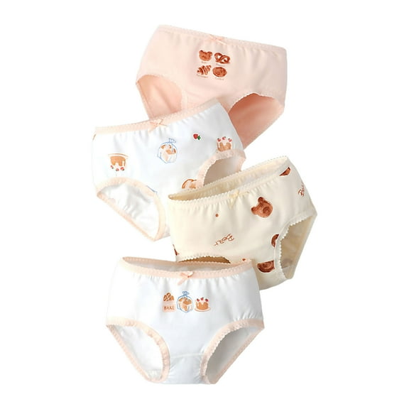 CZHQWE Potty Training Underwear Girls Underwear 5T Girls' Cotton Brief Breathable Toddler Panties Kids Underwears Orange 4PCS