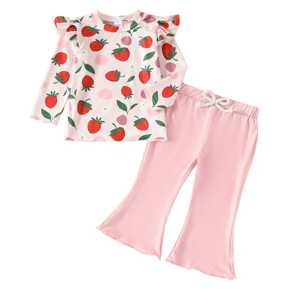 CZHQWE Toddler Girls Summer Outfits Girls 2T Summer Clothes Girl Clothes Toddler Girl Outfits Shirt Pants Cute Outfit Set Girl Fall Winter Clothes Red 2-3 Years