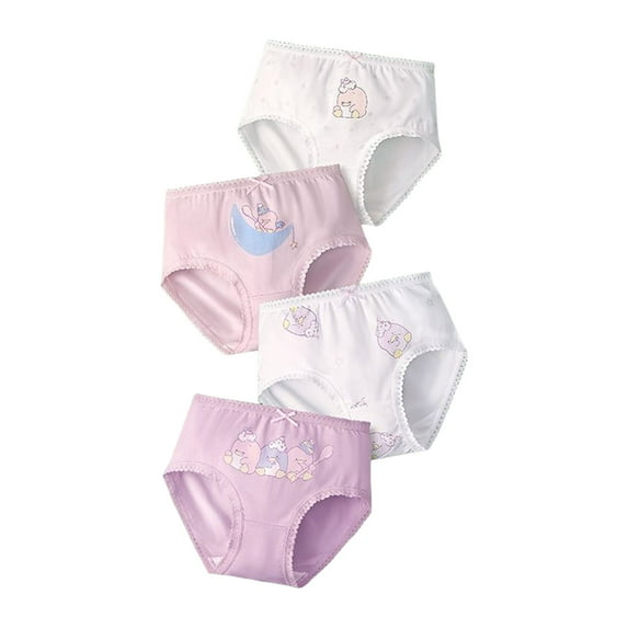 CZHQWE Toddler Panties 3T-4T Cotton Panties Baby Toddler Girls' Underwear, Cotton Panties, Comfort Briefs Light Purple 4PCS