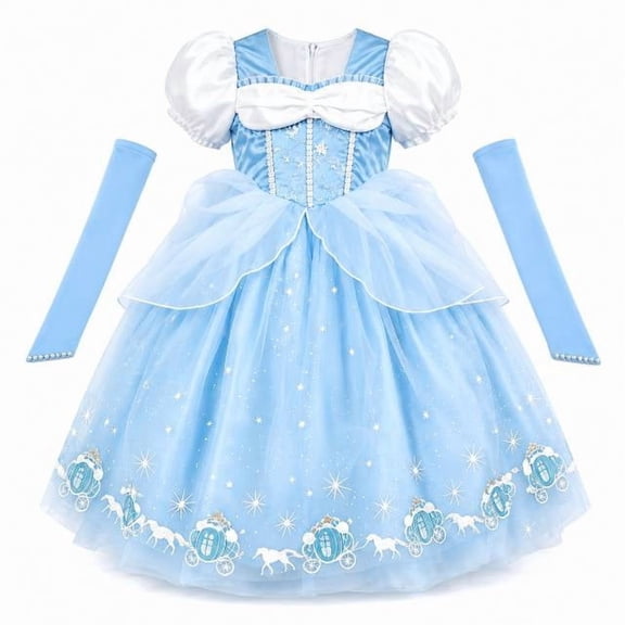 CZKHPTY Girls 3D Butterfly Fairy Tutu Dress, Whimsical Garden Princess Pretend Play Fancy Outfit, Sizes 5-6Y